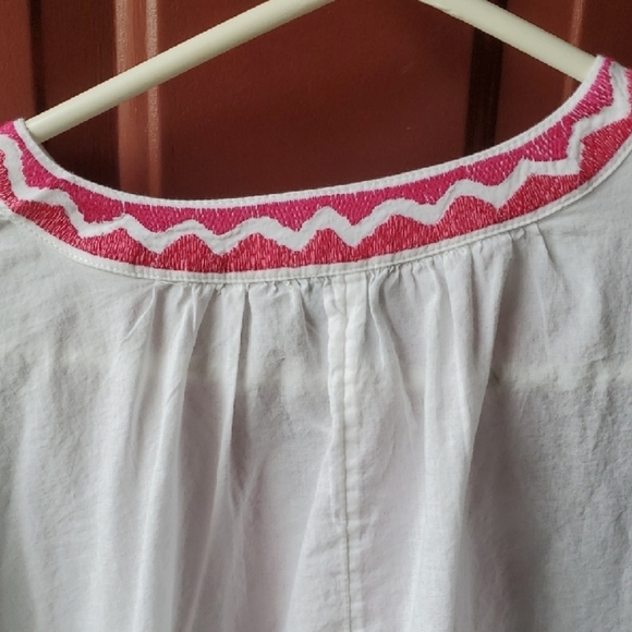 Chico's White Blouse with Pink Embroidery - Picture 12 of 13